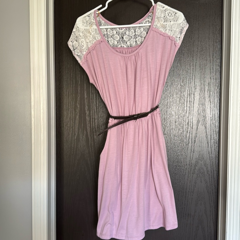 Pink Dress with Belt